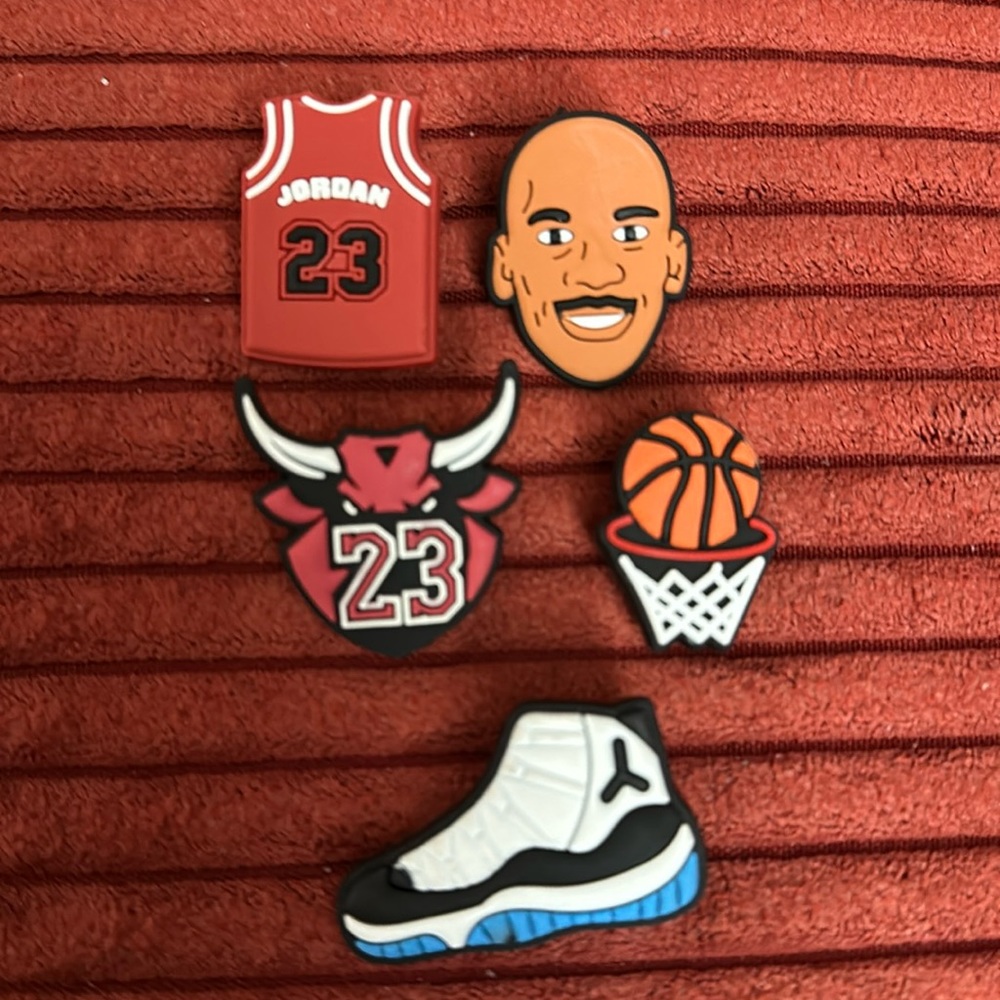 Michael Jordan Croc Shoe Charms Set of 5 NBA Basketball Jibbitz